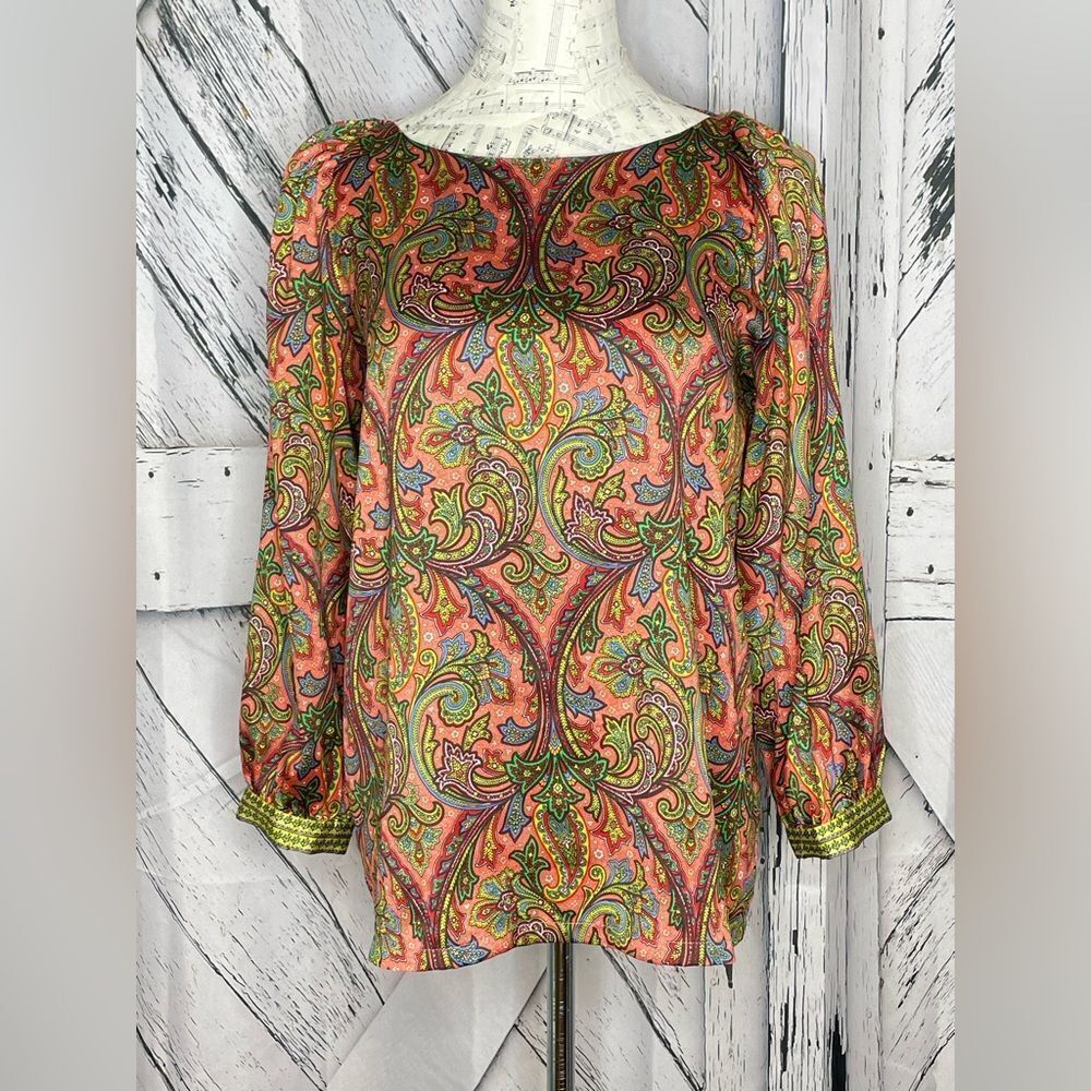 Loft Paisley Satin Blouse XS